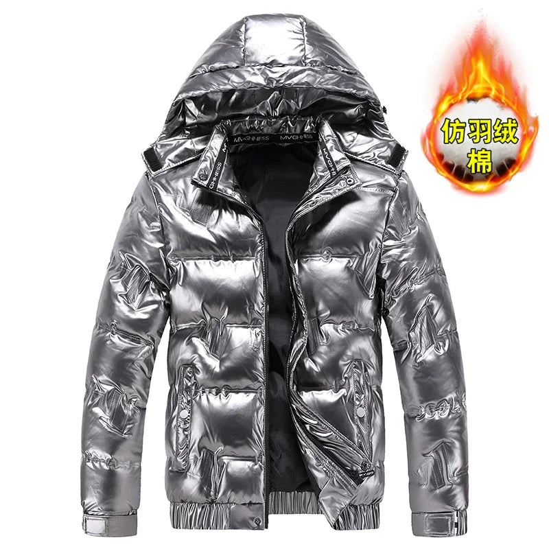 Parka Homme Brillant Impermeable Hiver