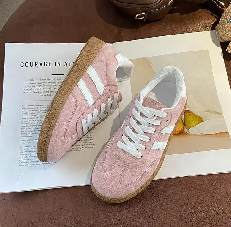 Women Tennis Sneakers Flats Ladies Fashion Lace-up Vulcanized Shoes  Autumn Outdoor Trainers Student Board Shoes Footwear