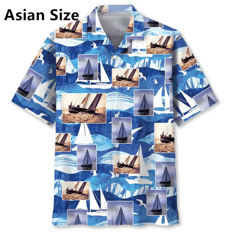Chemise MC Hawaiian Voilier Floral