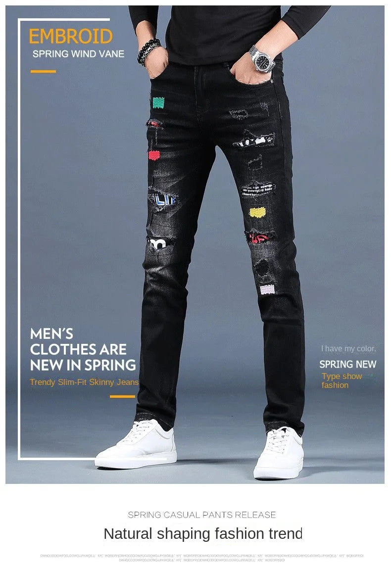Jean Brode Patches Harajuku Slim Korean