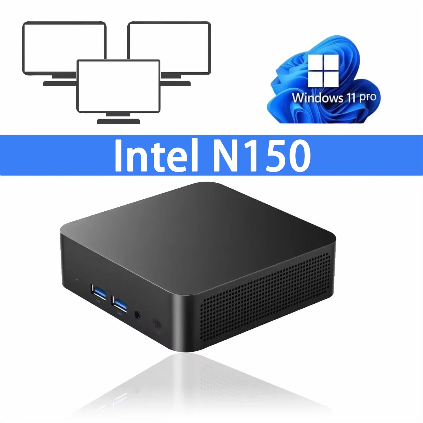 Portable Mini PC Windows 11 Intel N150 Desktop Computer 16GB 32GB RAM 1TB 2TB SSD WIFI6 BT5.2 Ultra Small Pocket PC gamer office