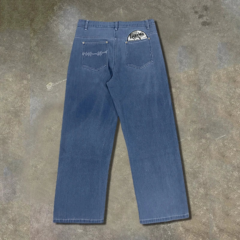 Pantalon Streetwear Brodé Couple Automne