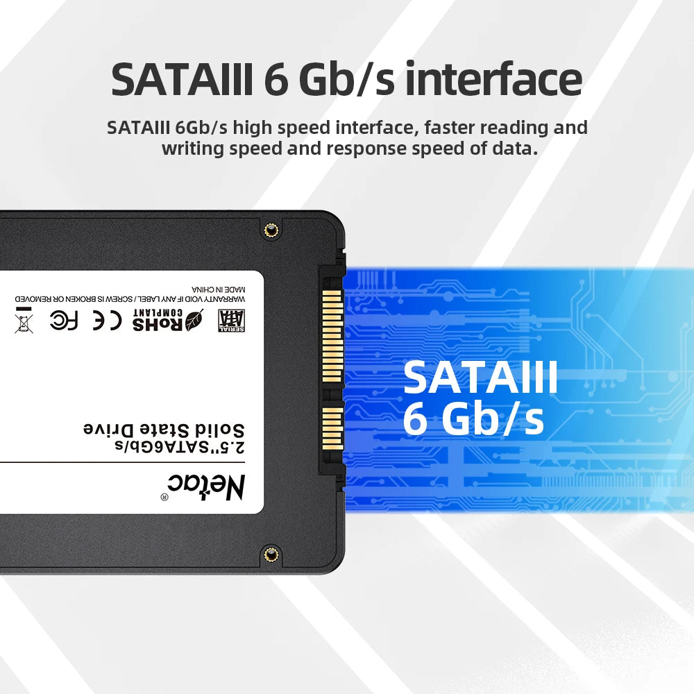 Netac 2.5'' SATA SSD 128gb 256gb 512gb 1tb 2tb 4tb Hard Drive Internal SATA3 Solid State Drive for PC