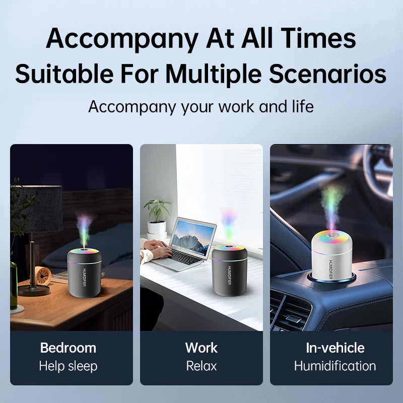 Mini Diffuseur d'Arômes - Humidificateur USB avec Effet LED