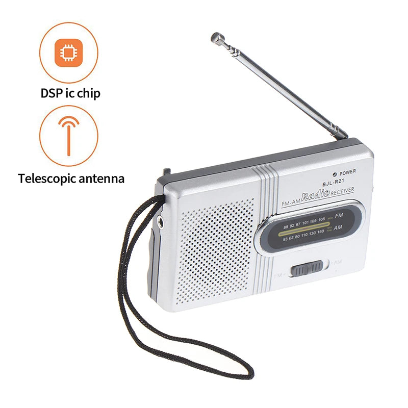 【TO】1PC Portable Mini Radio Handheld Dual Band SW/AM/FM Music Player Speaker with Telescopic Antenna Indoor/Outdoor Radio Stereo
