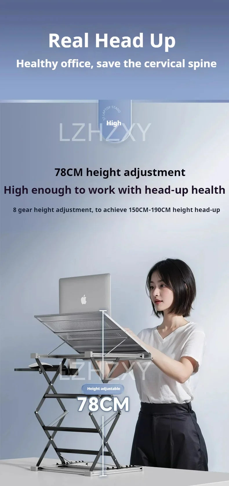 Standing laptop height-adjustable desk folding desktop height-adjustable frame and eye-level stand Laptop Parts Accessories