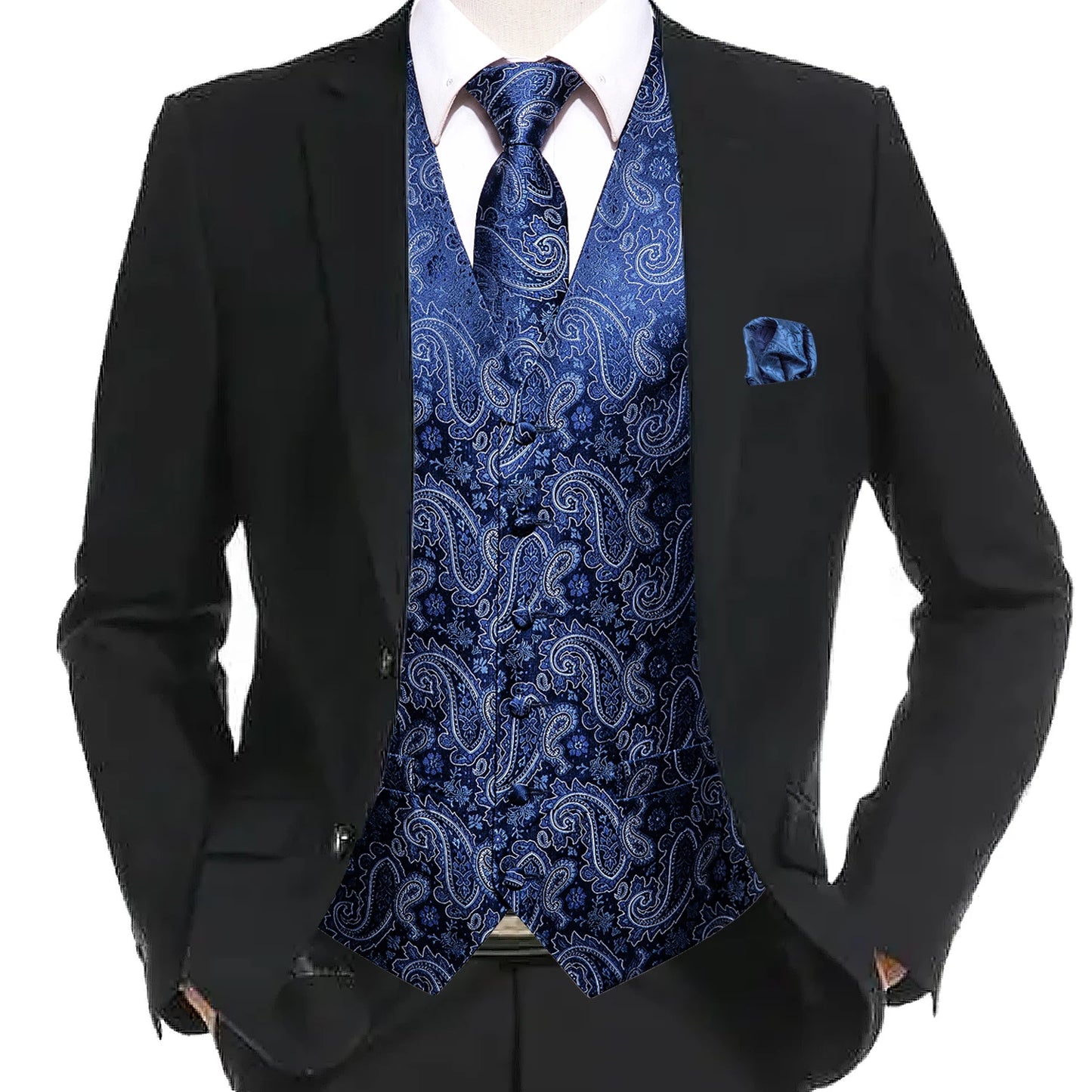 Gilet Cravate Hi-Tie Soie 4 Pieces