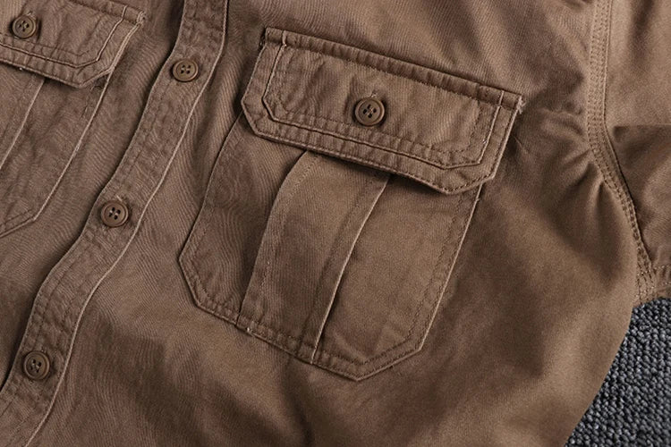 Chemise ML Cargo Coton Retro Japonais