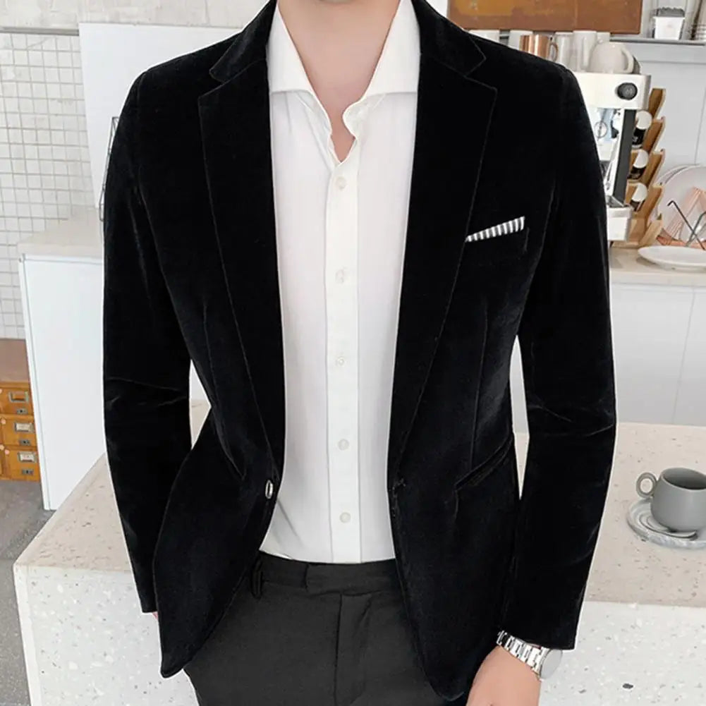 Blazer Velours Slim Homme Elegant