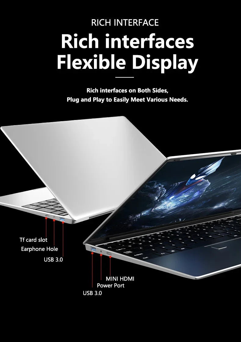 I9 Laptop 15.6" Laptop Intel Core i9 9900 32GB DDR4 512GB 2TB SSD 1920*1080 HD Windows 11 Gaming Computer PC Ultra Slim Notebook