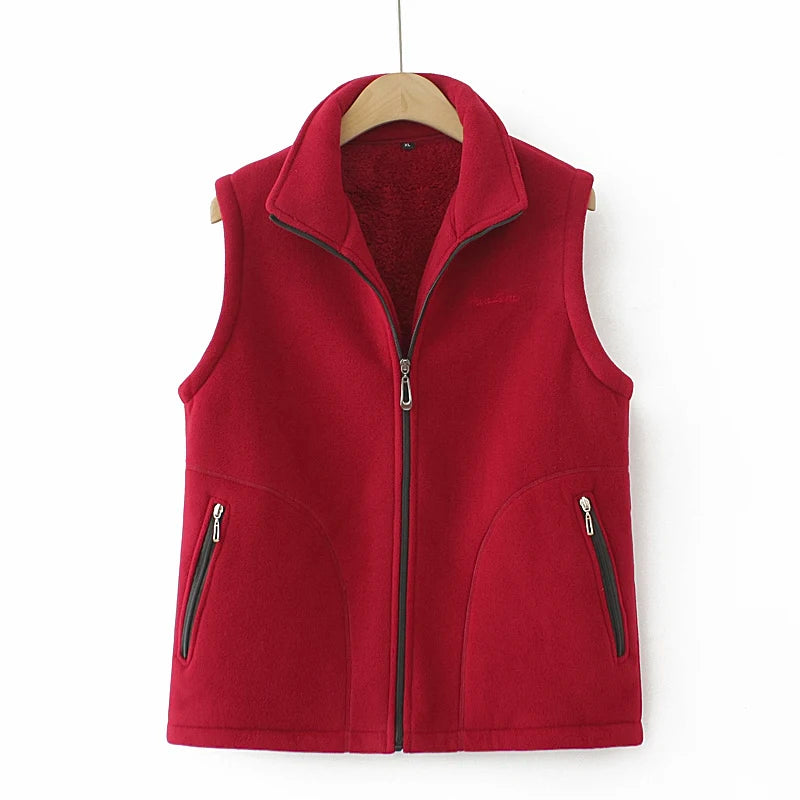 Women Vests New Autumn Winter Shake Fleece Vests Sleeveless Jacket Female Waistcoats Coats Trendy Outwear Chaleco Mujer XL-6XL