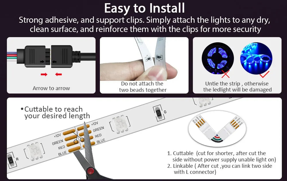 Ruban LED RGB 3535 5V Sync Musique