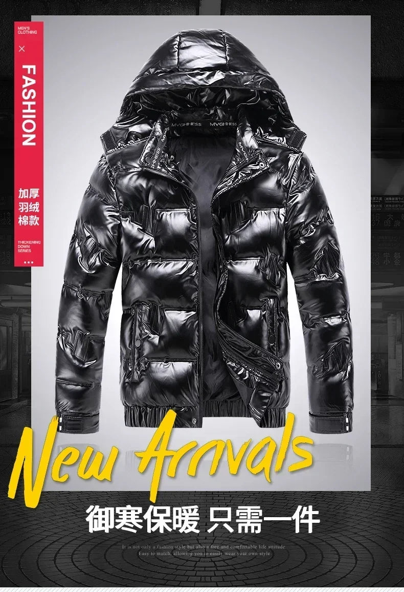 Parka Homme Brillant Impermeable Hiver
