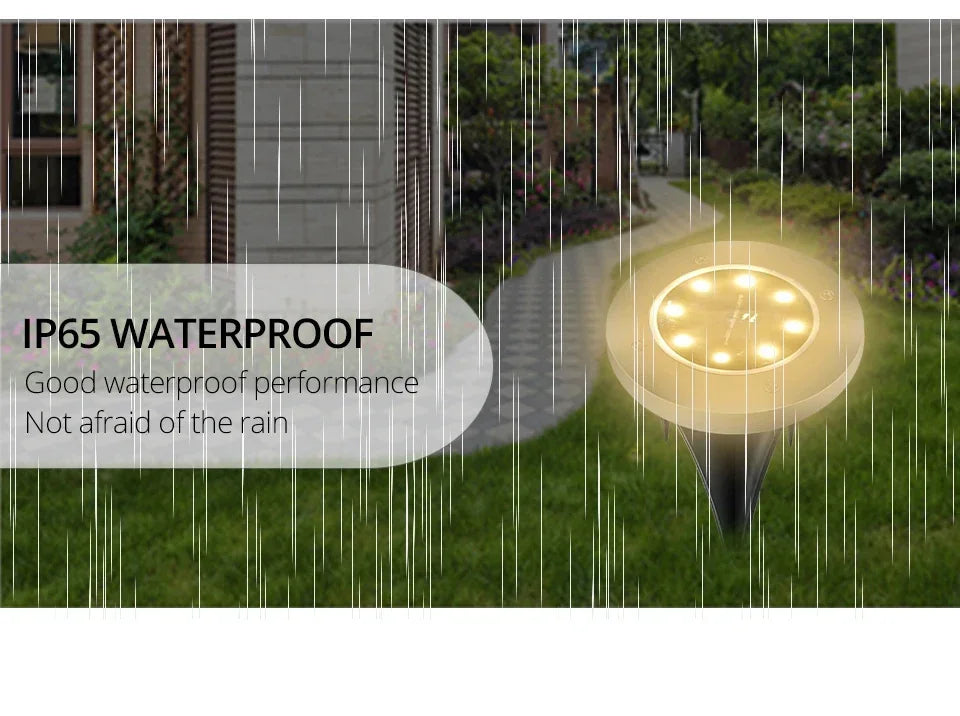 Lampe Solaire Disque LED Extérieur Jardin