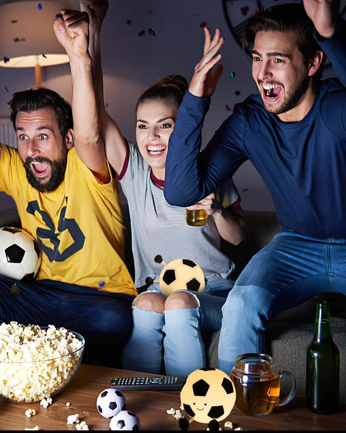 Sport Fans Soccer Light,Rechargeable Small Lamp Dimmable with Soft Touch,Football Nightlight Cute Squishy Lamp for Childs gifts