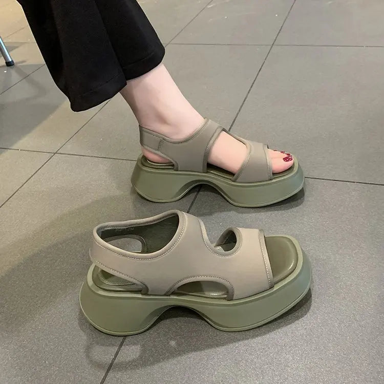 Compensées pour Femme Chaussures à Semelles, Sandales de dehors à Semelle Souple, Marche en Plein Air, à la Mode