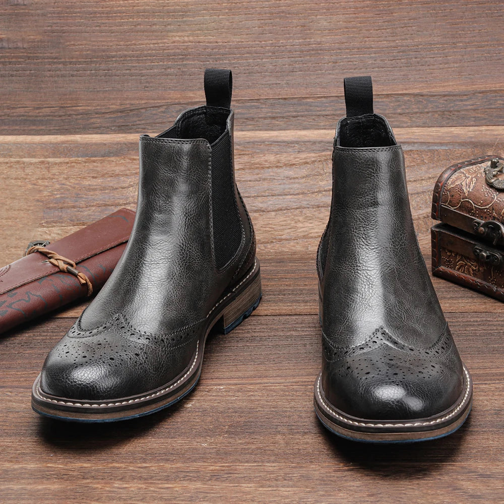 Chelsea Boots Men Casual Brand Comfortable 2026 Fashion Leather Boots