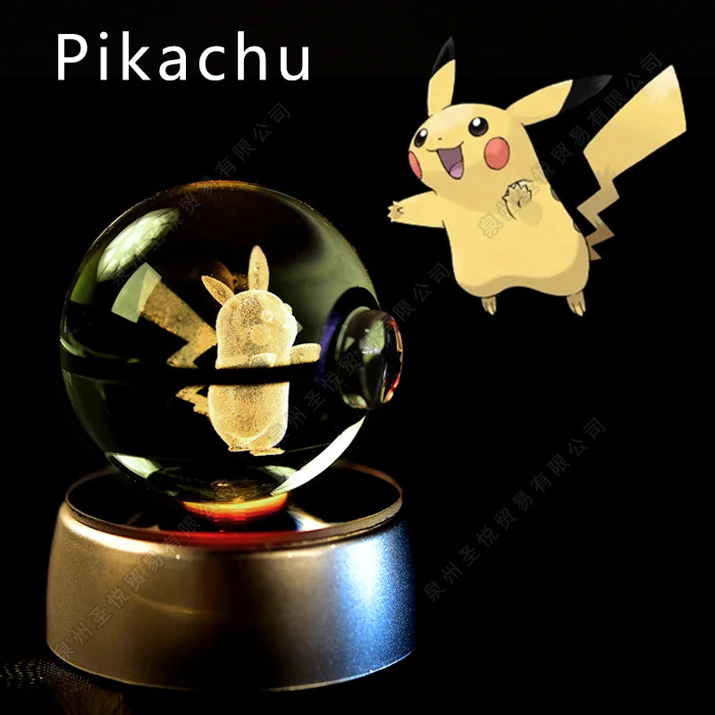 Veilleuse Pokémon 3D - Cristal de Collection (Pikachu/Gengar)
