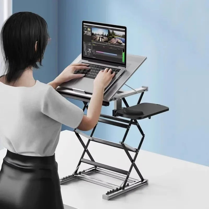 Standing laptop height-adjustable desk folding desktop height-adjustable frame and eye-level stand Laptop Parts Accessories