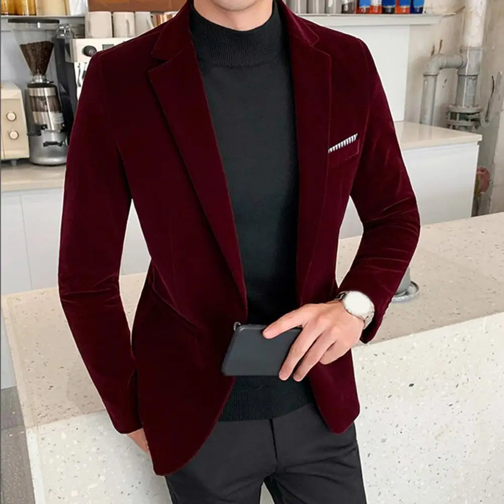 Blazer Velours Slim Homme Elegant