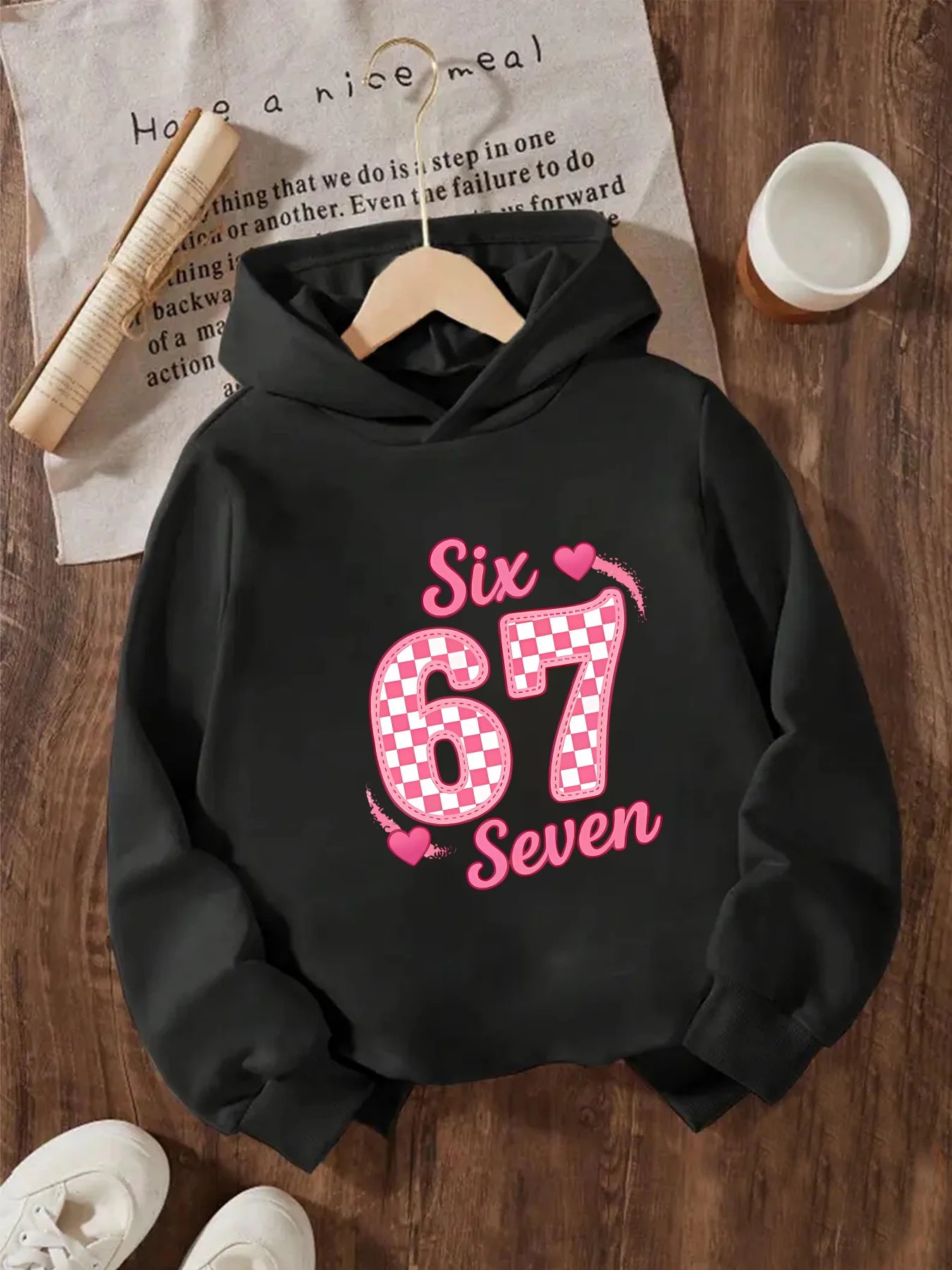 Hoodie Graphique "67" - Coupe Mixte