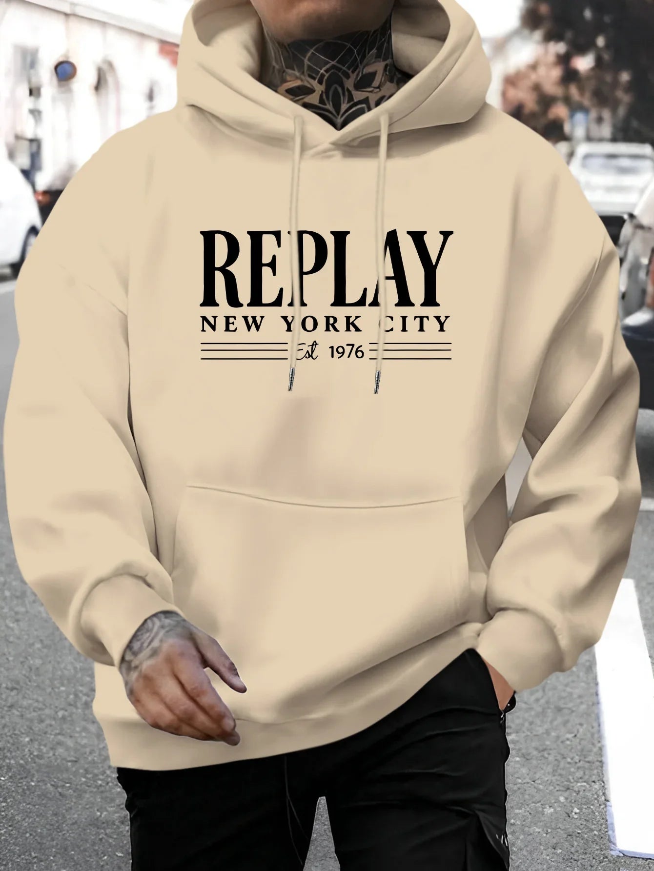 Sweat "Essential Letter" - Beige Automne