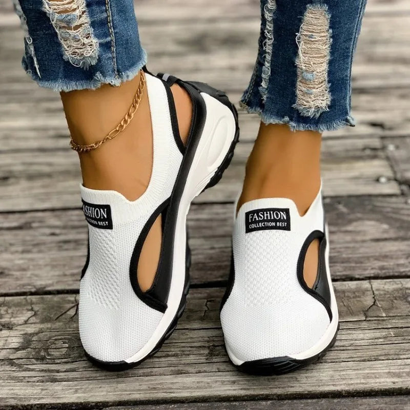 2025 Women Designer Shoes Hollow Outdoor Comfortable Baotou Sneakers Anti-Slip Breathable Out Slip-On Sneakers Zapatos De Mujer