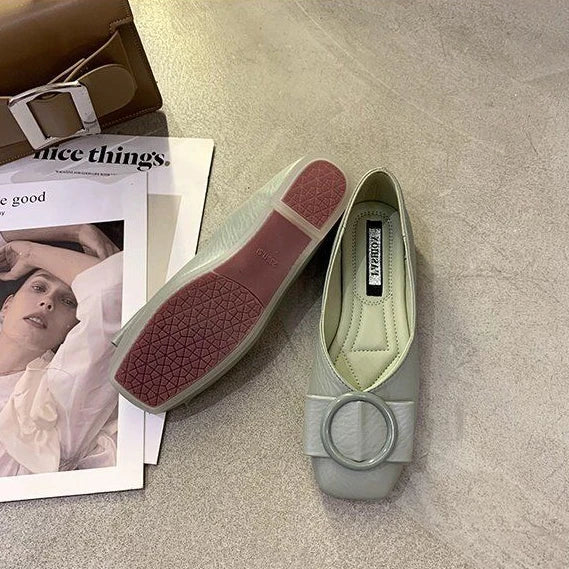 Shoes For Woman 2025 Flat Flats Women's Summer Footwear Low Heel Elegant Pointed Toe White On Promotion 39 Social Chic Point Hot