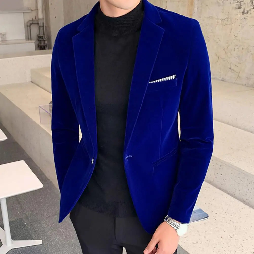 Blazer Velours Slim Homme Elegant