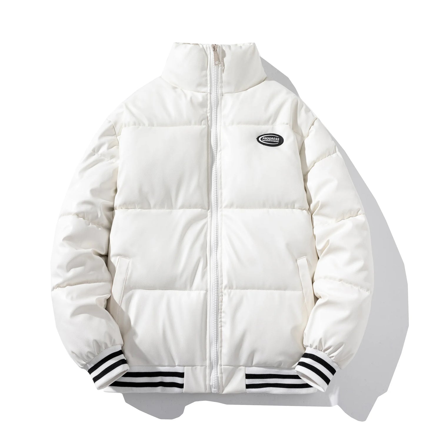 Bomber Parka Homme Cuir PU Matelassee