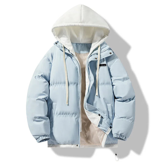 Manteau Faux 2 Pieces Homme Hiver Hood