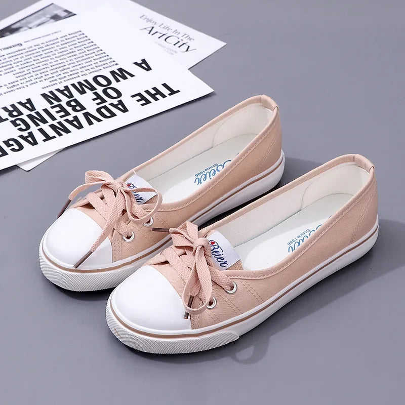 2023Sneakers Shoes for Women Zapatillas Mujer Solid Sapatilha Feminina Zapatilla Tenis Feminino Lace-up White Chaussures Plates