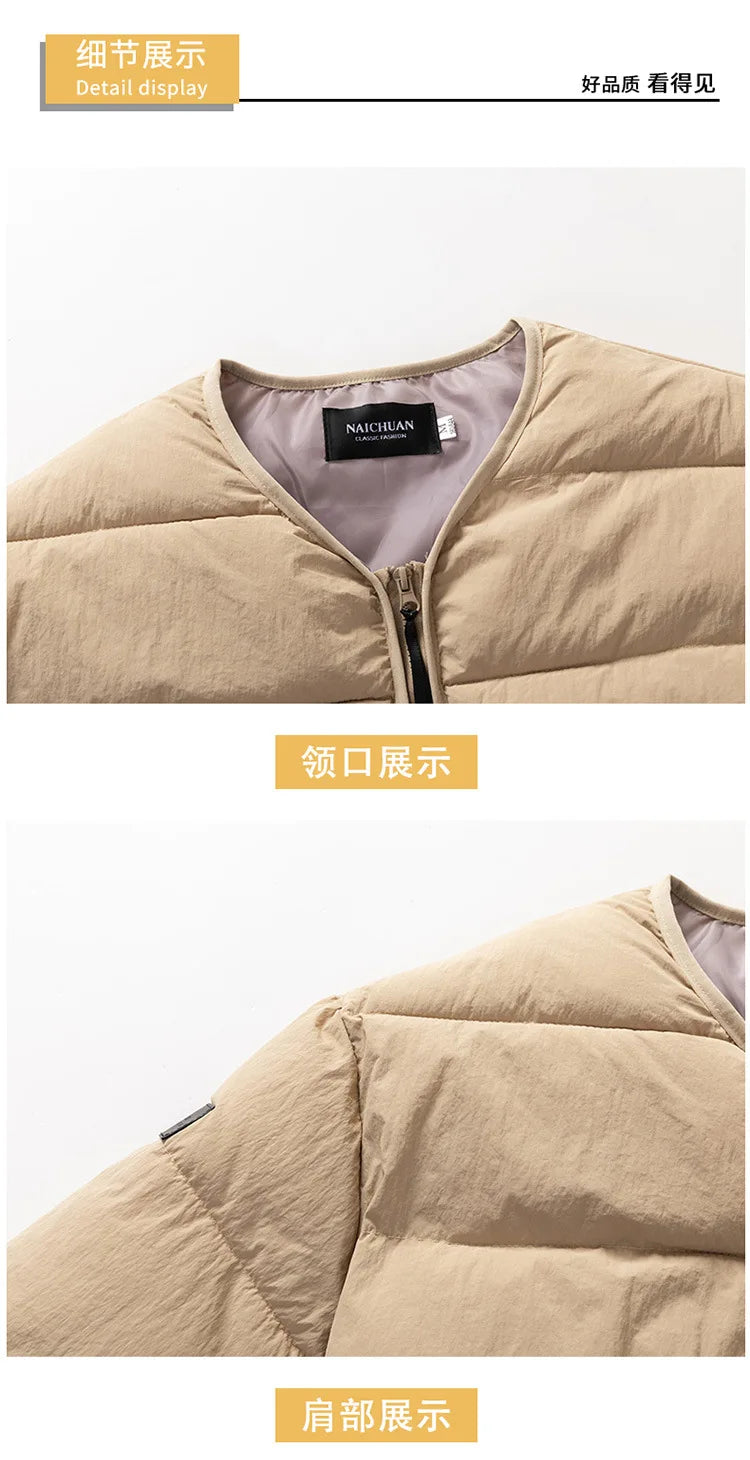 Korean Fashion Vests Warm Men and Women Half-sleeved Vest Jackets Winter Fashion Couple Cotton-Padded Vest Coats Warm Waistcoats