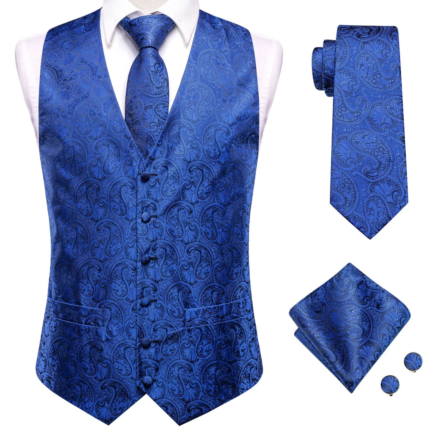 Gilet Cravate Hi-Tie Soie 4 Pieces