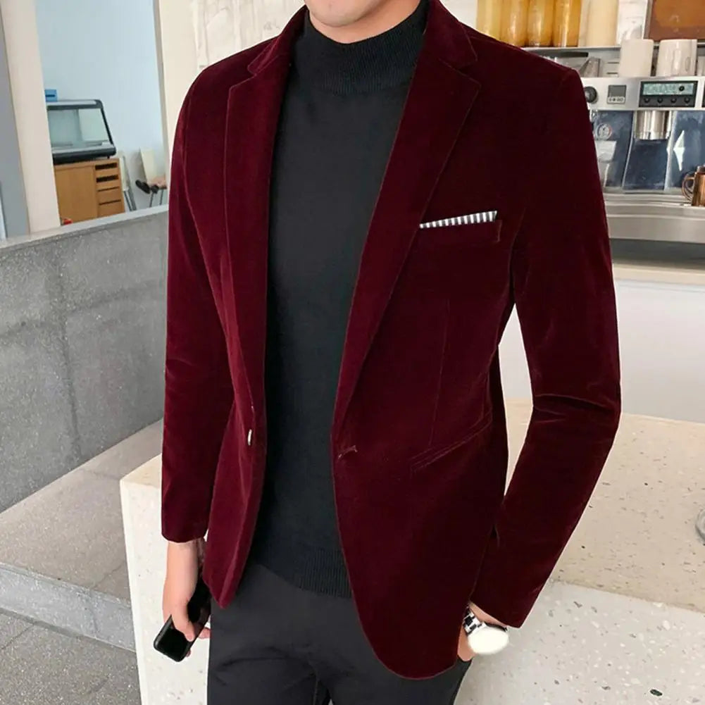 Blazer Velours Slim Homme Elegant