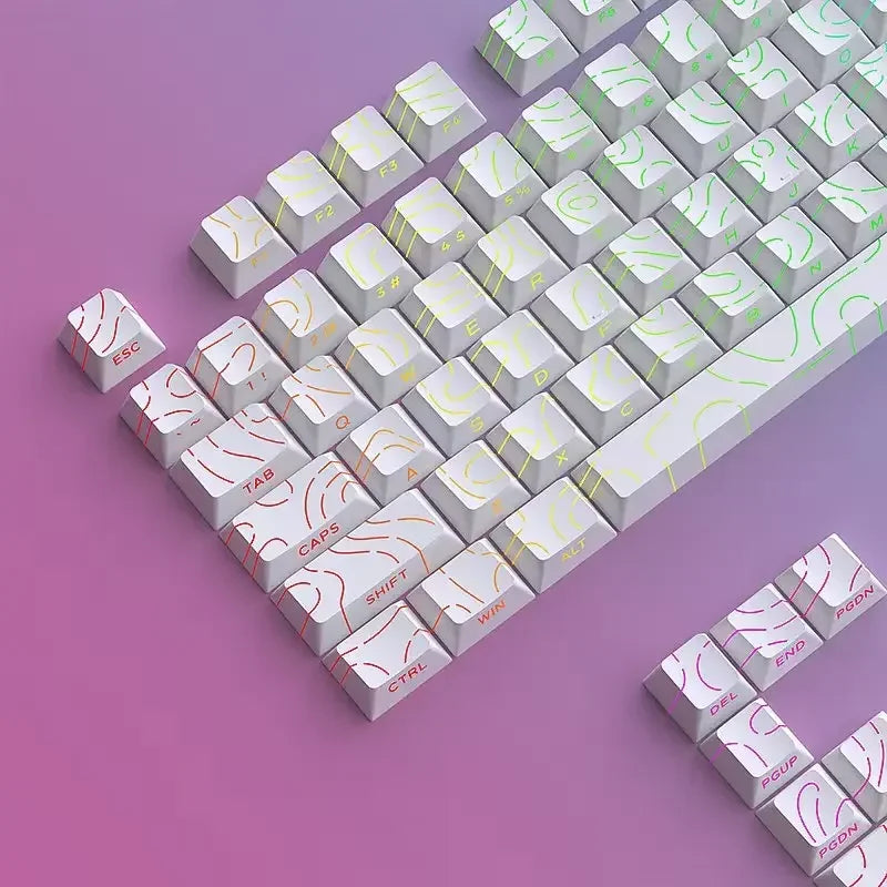 Contour 4.0 Side Engraved Keycap PBT Translucent 97 Key Gaming Mechanical Keyboard Key Cap White For Magnetic Switch F75 GMK87