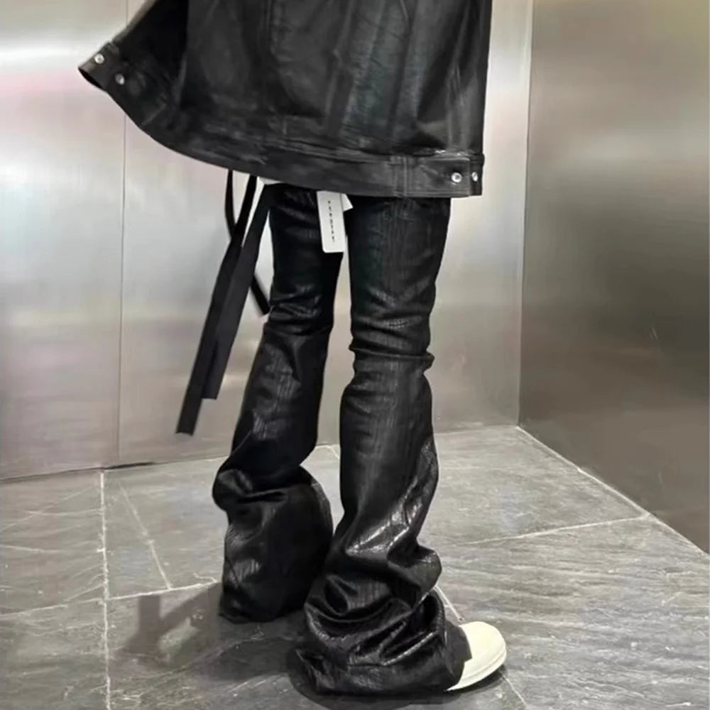 Jean Streetwear Noir Ciré Large Homme