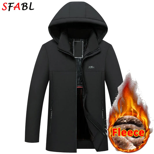 Parka Homme Chaude Capuche Poches Hiver