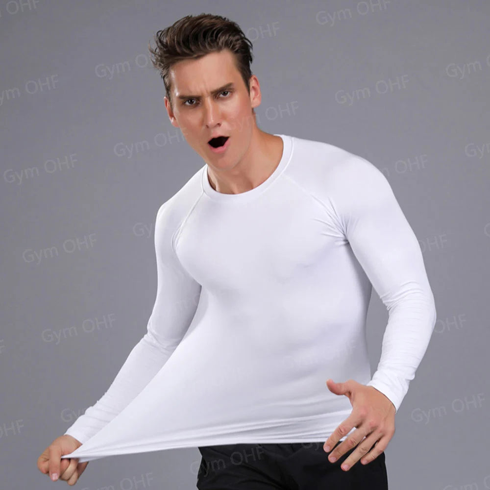 Men's Solid Color Short Sleeved T-shirt Compressed Quick Drying Breathable Training Suit Fitness Jujitsu Rashguard Top Gym Sport