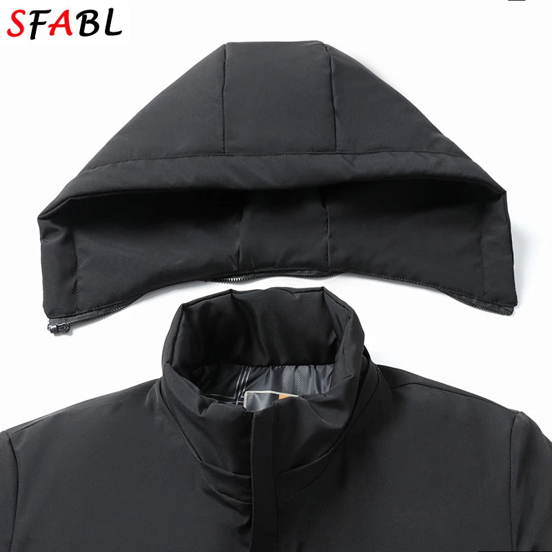 Parka Homme Chaude Capuche Poches Hiver