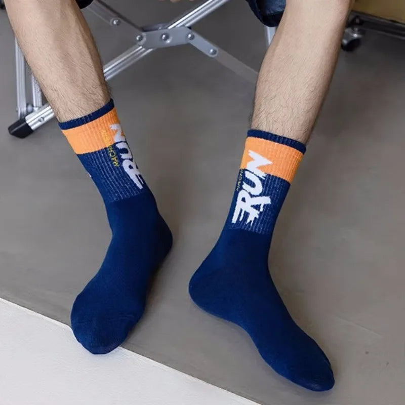 Sport Socks Breathable Sweat-absorbing Running Basketball Socks Quick Dry Outdoor Sport Trend Mid Calf Cycling Socks