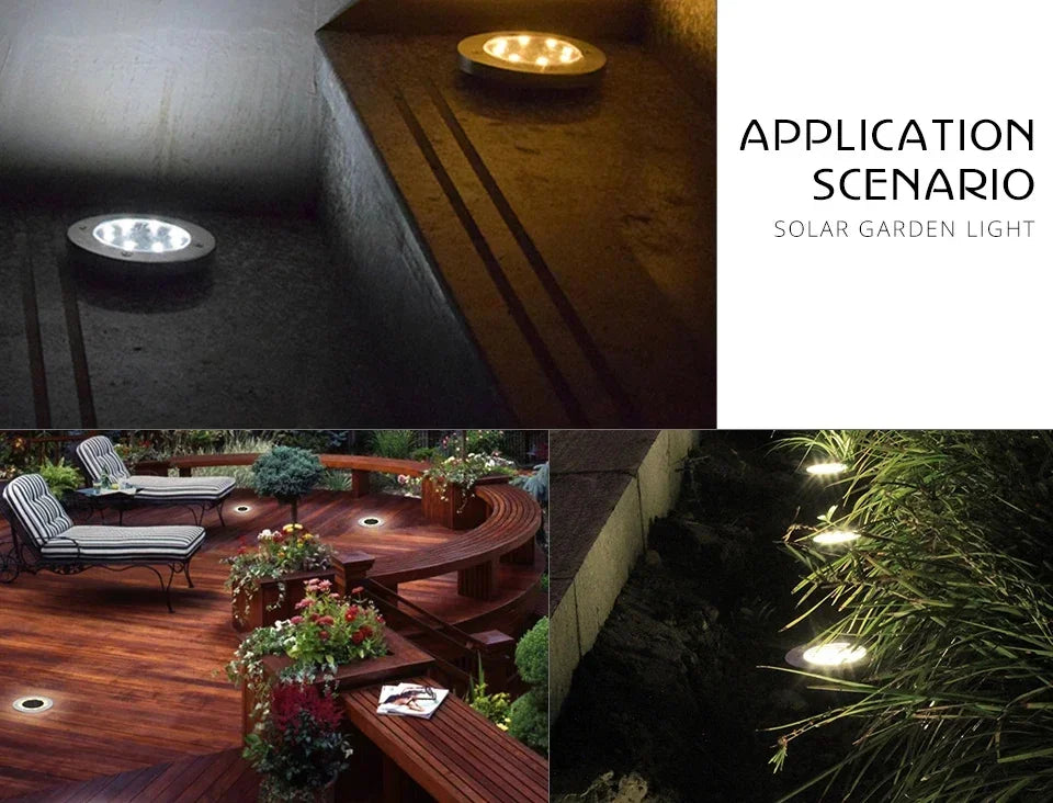 Lampe Solaire Disque LED Extérieur Jardin