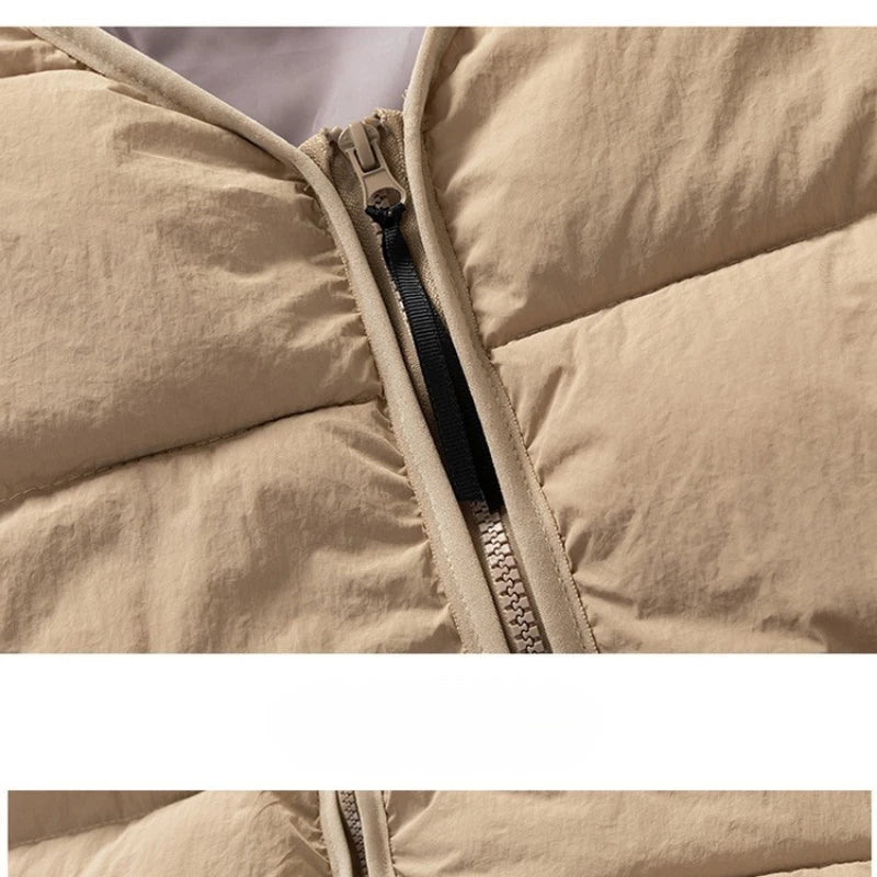 Korean Fashion Vests Warm Men and Women Half-sleeved Vest Jackets Winter Fashion Couple Cotton-Padded Vest Coats Warm Waistcoats