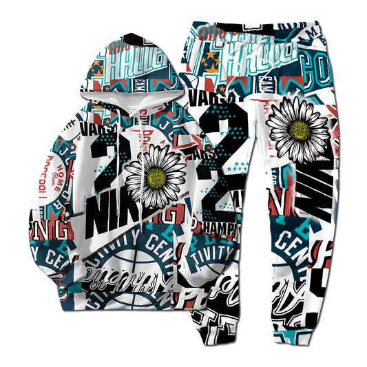 Ensemble Hoodie Pantalon 3D Digital Hip-Hop