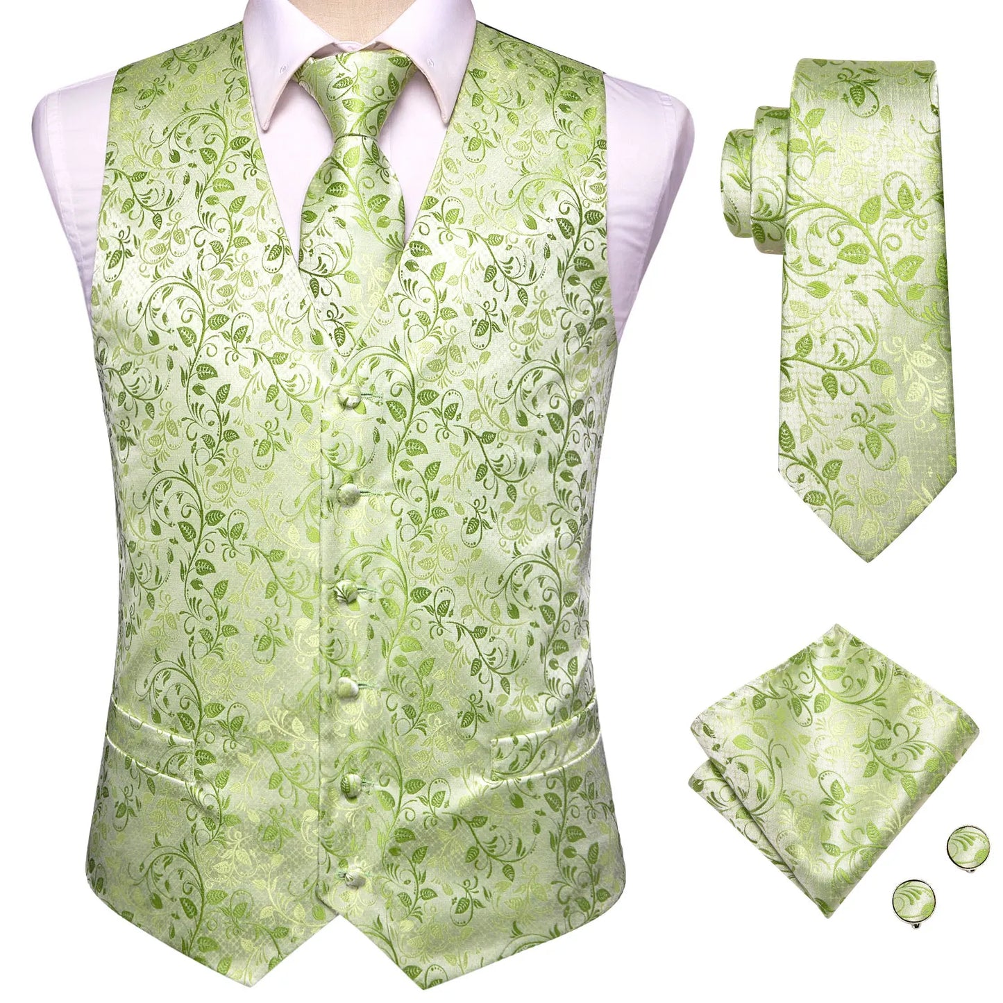 Gilet Cravate Hi-Tie Soie 4 Pieces