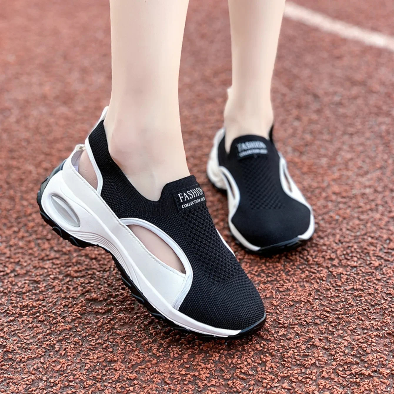 2025 Women Designer Shoes Hollow Outdoor Comfortable Baotou Sneakers Anti-Slip Breathable Out Slip-On Sneakers Zapatos De Mujer