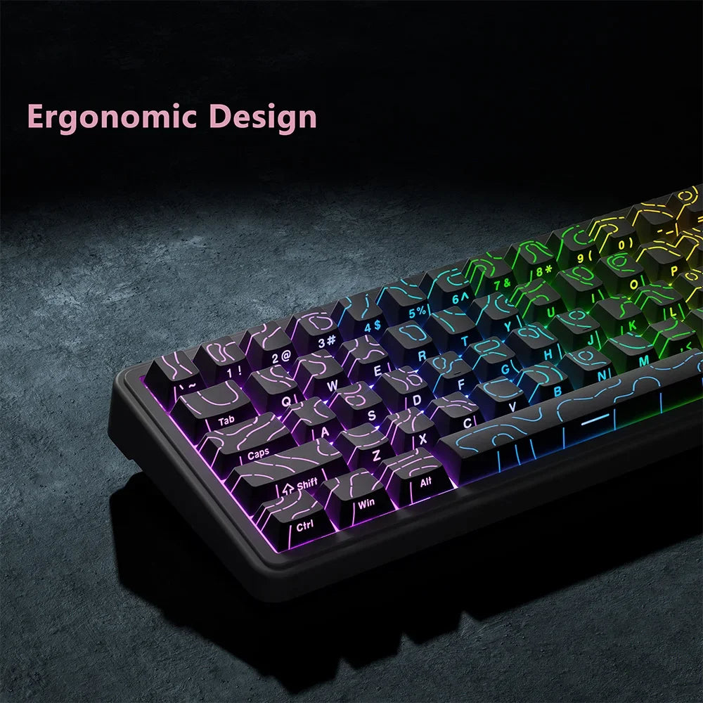 Set de Touches PBT "Neon Glow" - Gravure Latérale