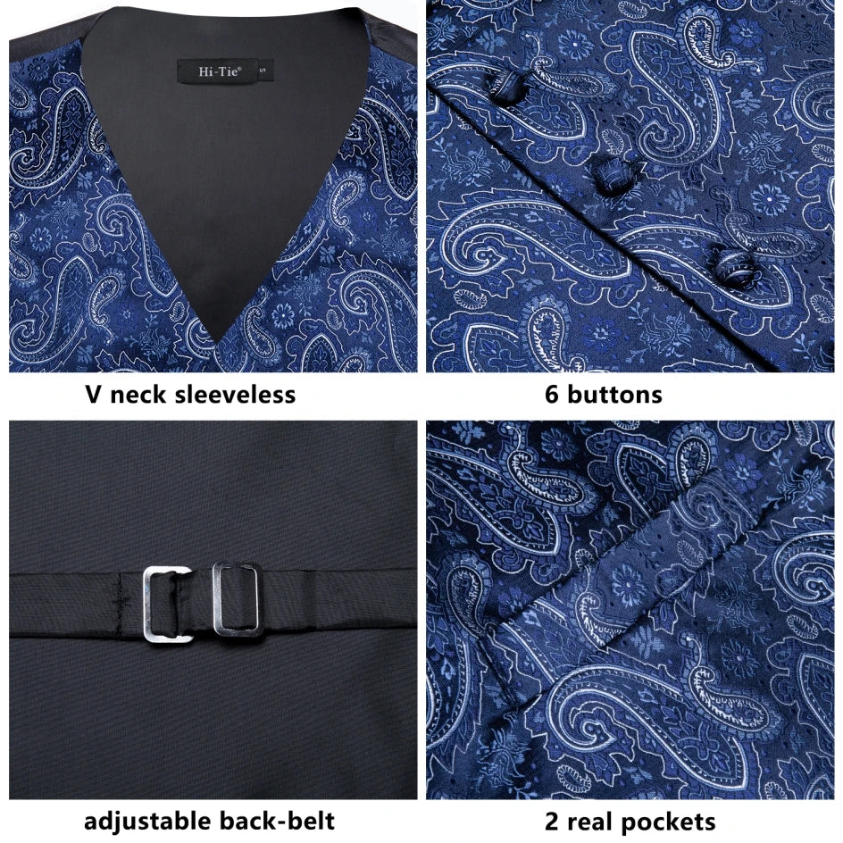 Gilet Cravate Hi-Tie Soie 4 Pieces