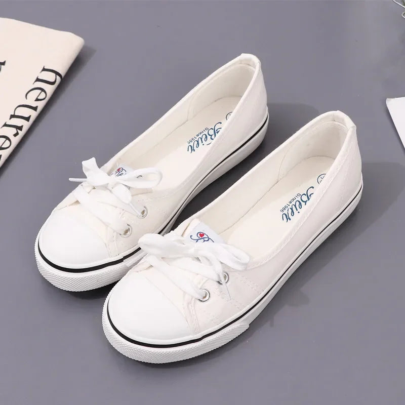 2023Sneakers Shoes for Women Zapatillas Mujer Solid Sapatilha Feminina Zapatilla Tenis Feminino Lace-up White Chaussures Plates