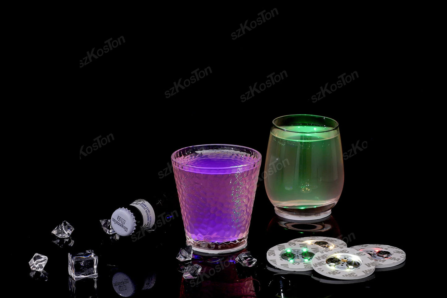 1-200PCS LED Bottles Coaster Lamps Luminous Cup Stickers Lights for Bar KTV Wedding Party Cocktail Drink Cups Vase Decoration